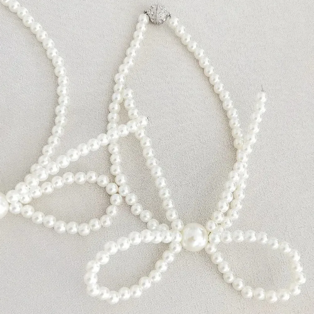 2pcs Ins Pearl Bow Curtain Tieback Magnetic Faux Pearl Curtain Holdback Home Decoration Pearl Magnetic Buckle Bedroom