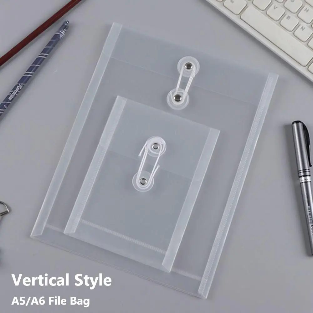 Thickened A5/A6 File Folder Waterproof Plastic File Bag Transparent Card Paper File Holder School Office