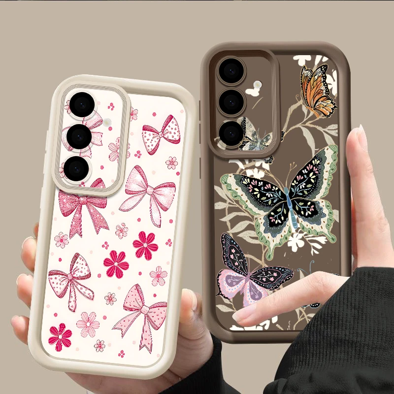 Case For Samsung Galaxy A57 A37 A17 A56 A16 A36 A55 A15 A14 A26 A54 A35 5G Cute Butterfly Pattern Soft TPU Silicone Phone Cover