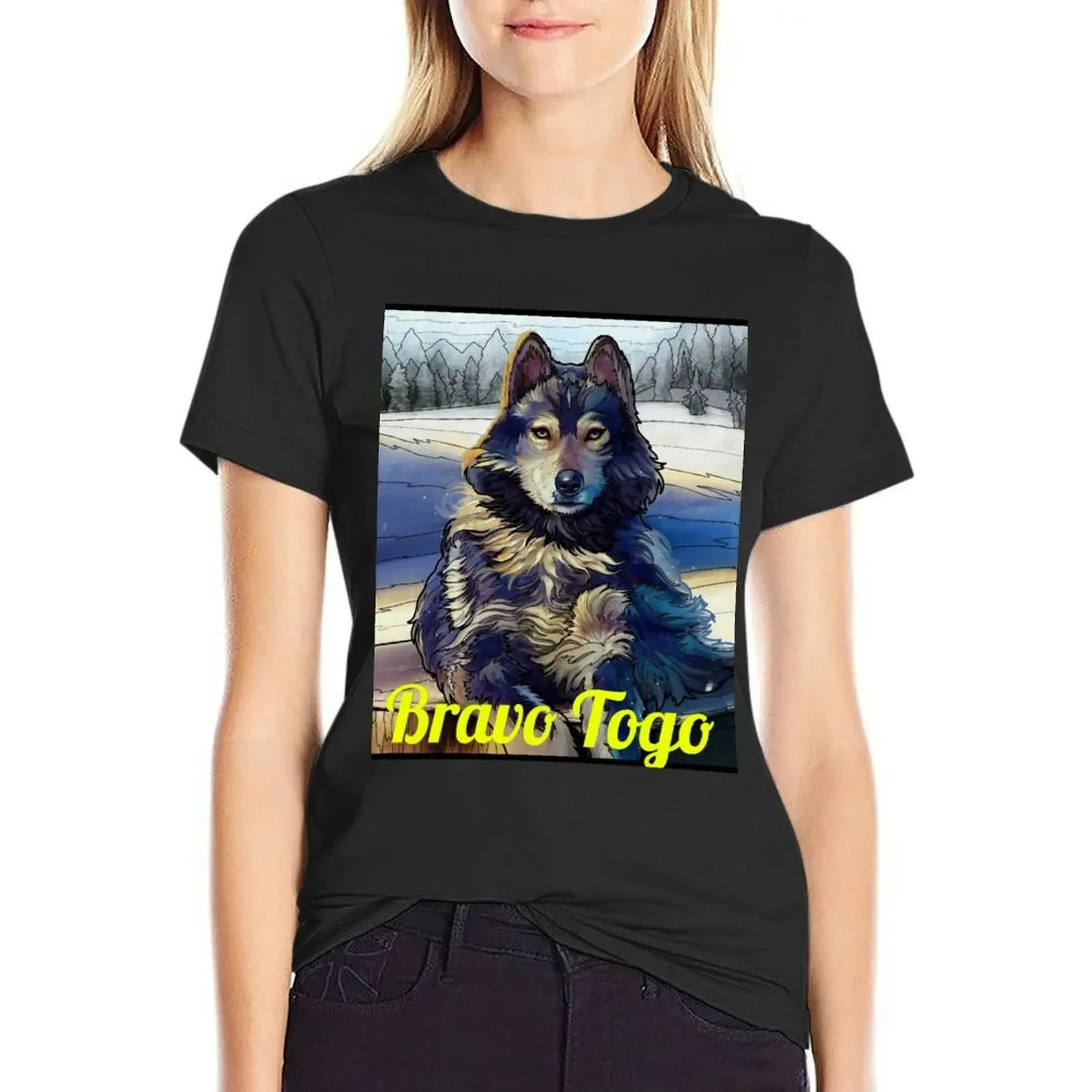 

Brave Togo dog design T-Shirt plus size tops shirts graphic tees animal print cute t-shirts for Women