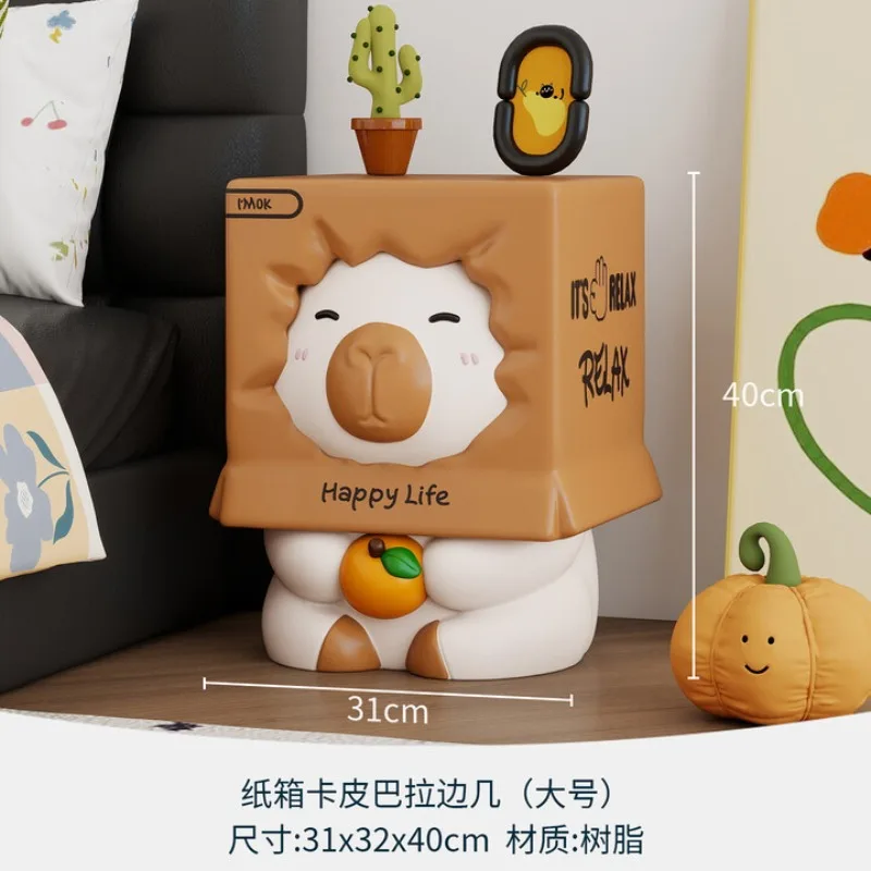 

Cute Creative C-Shaped Side Table for Living Room, Small Snack Table with Storage for Bedroom Decor Furniture Living Room