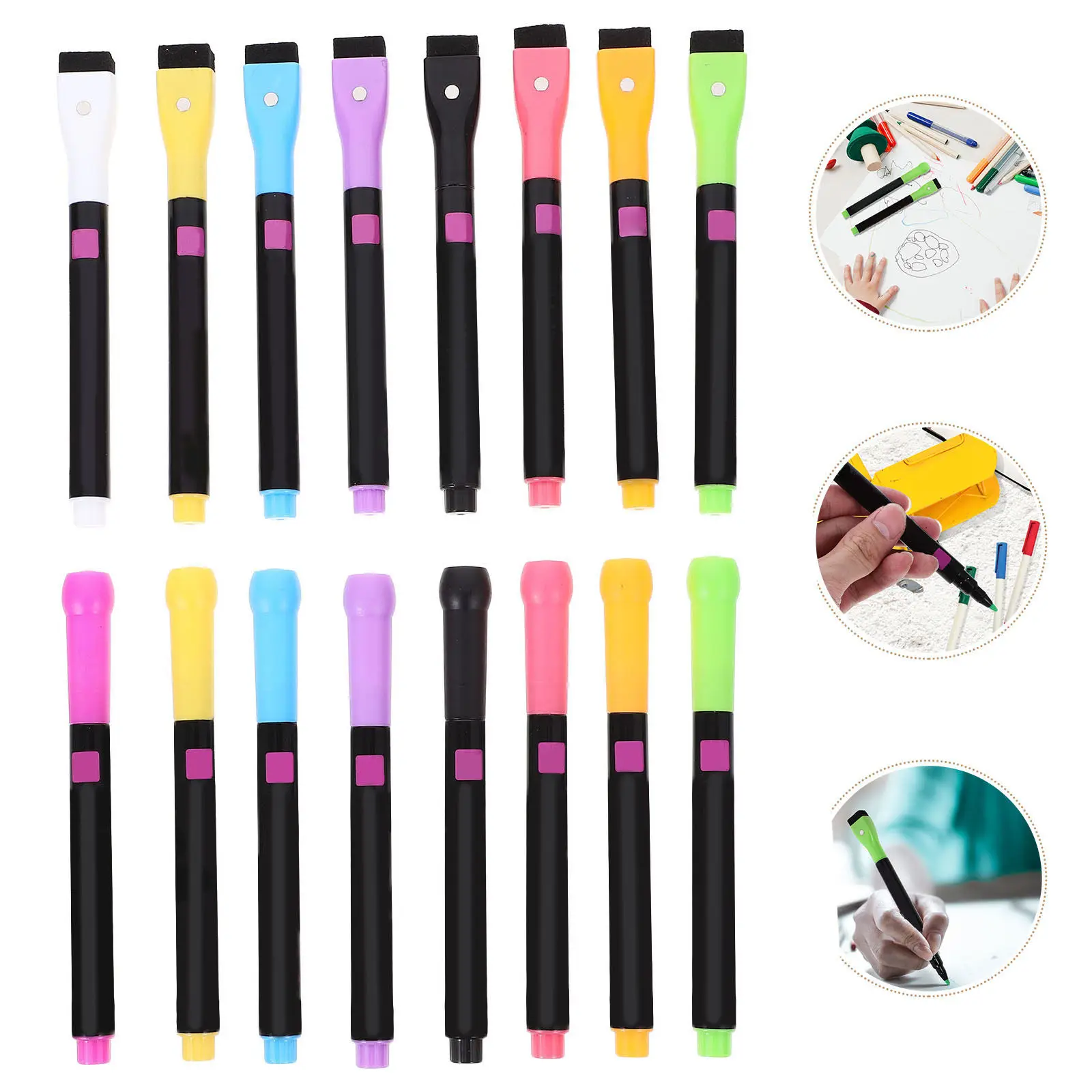 

16Pcs LED Board Chalk Markers Portable Liquid Chalk Pens Wear Resistant Tips for School Kindergarten Blackboard Writing Erasable
