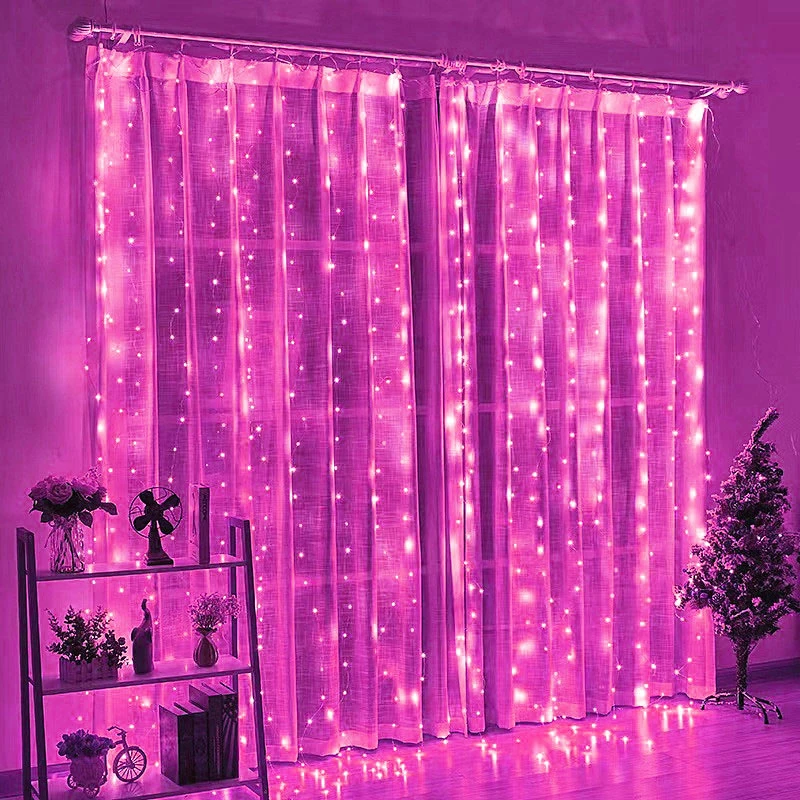 LED Curtain String Lights Fairy Decoration USB Holiday Garland Lamp 8 Mode for Home Room Garden Christmas Party New Year Wedding