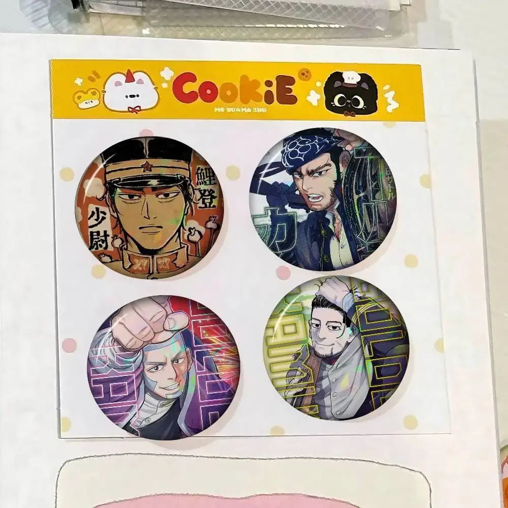 Popular Anime G-Golden K-Kamuy  Creator Tinplate Button Custom Anime Role school Brooch Cartoon Collar Badge Jewelry Gift Fans