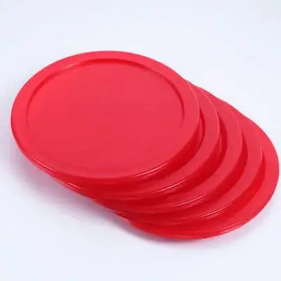 5Pcs Air Hockey Pucks Plastic Table Hockey Pieces Smooth Surface Replacement Pucks for Game Rooms Billiards Bars Carnival Theme