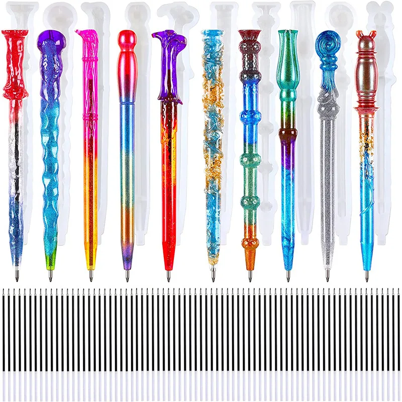 New Epoxy Resin Mold Magic Pen Cylindrical Transparent Silicone Mould DIY Ballpoint Pen Mold Epoxy Resin Molds For Jewelry