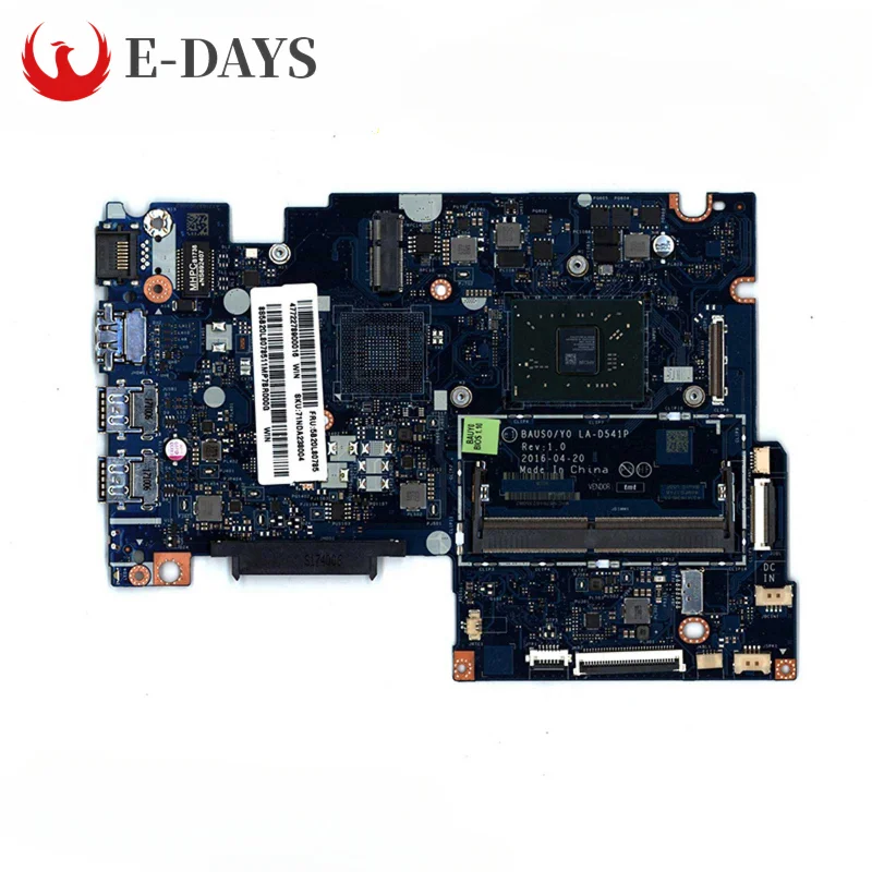 

For Lenovo Yoga 510-14AST Ideapad Motherboard LA-D541P Mainboard with A6-9210 CPU GPU DDR4 100% Tested Ok