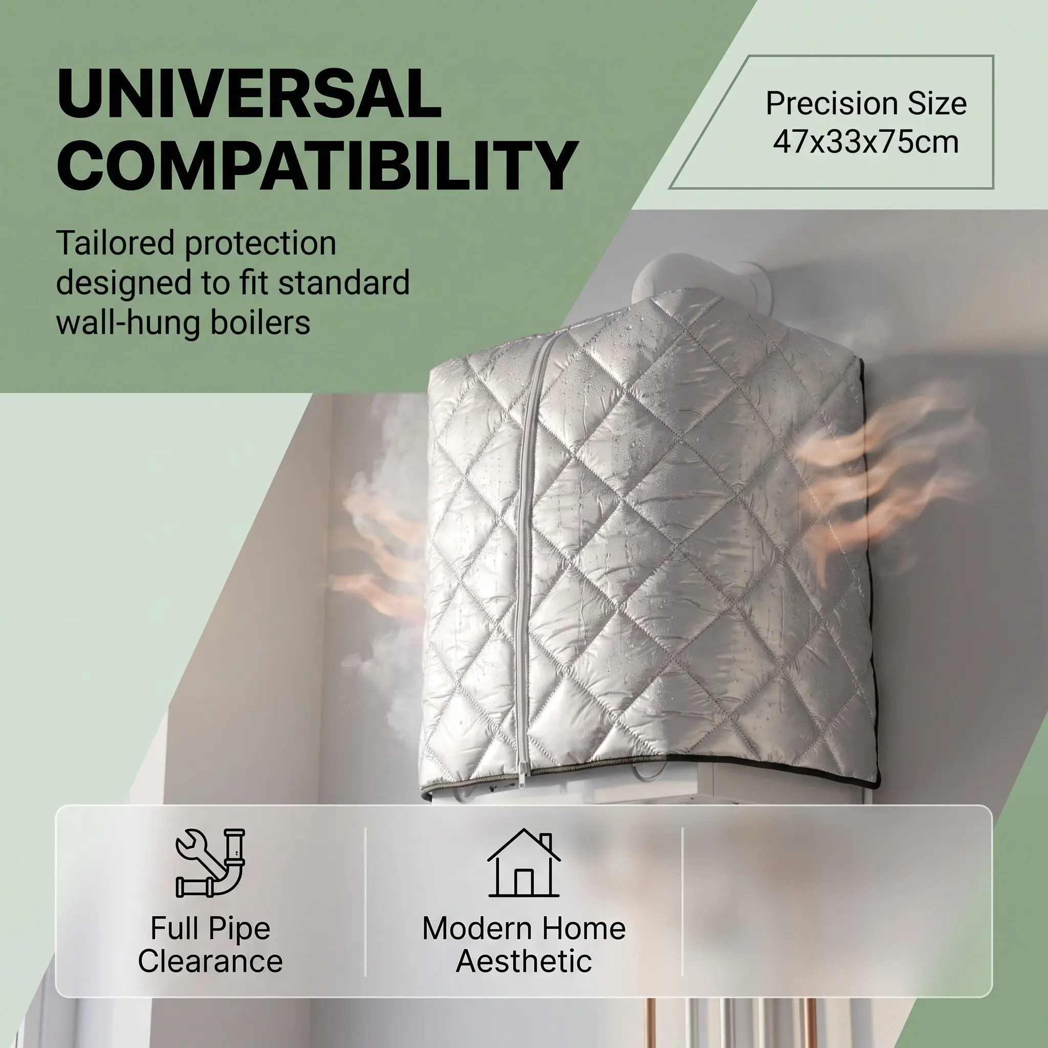 Tankless Water Heater Cover Outdoor Waterproof Insulated Protective Dustproof Boiler Cover Anti-Oil Freeze Protection Wall