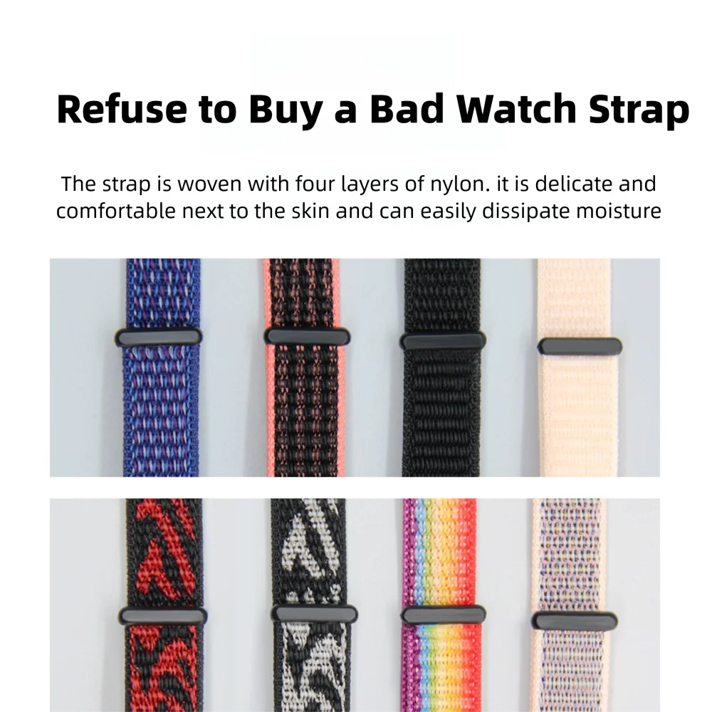 حزام ساعة من النايلون الفيلكرو لهواوي هواوي باند 7 سوار سريع الإصدار وقابل للغسل بديل قابل للتعديل رياضي ذكي كوريا