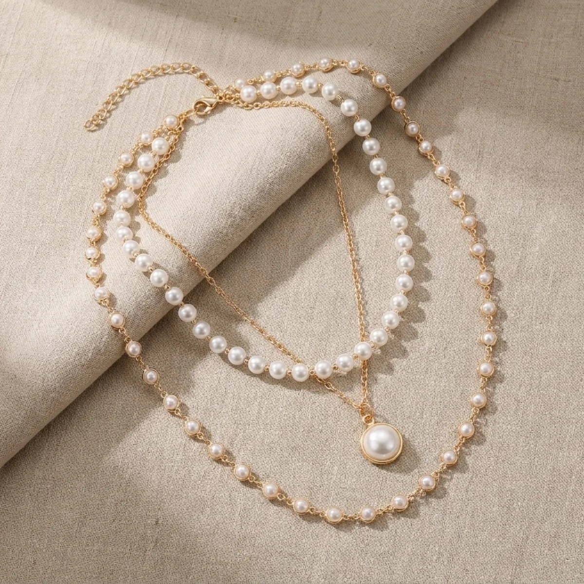 Vintage Elegante Simulierte Perlen-Halskette für Damen, Mehrschichtige Y-förmige Pulloverkette, Choker, Hochzeitsschmuck – Detail 27