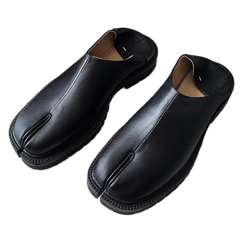 

2026 New arrival Tabi Babouches Loafer Flat Shoes for Women and Men Couple Shoe Split Toe Genuine Leather Black Flats
