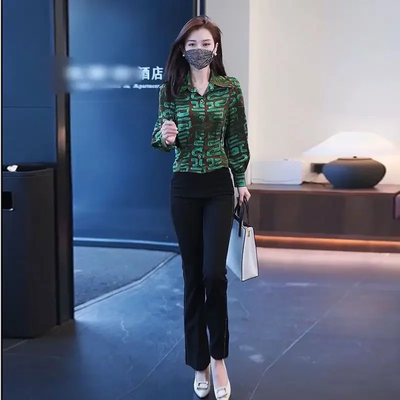 Full Long Sleeve Chiffon Shirts & Blouses For Women Summer Luxury Designer Woman Top Clothing Sales Premium Promotion Tall