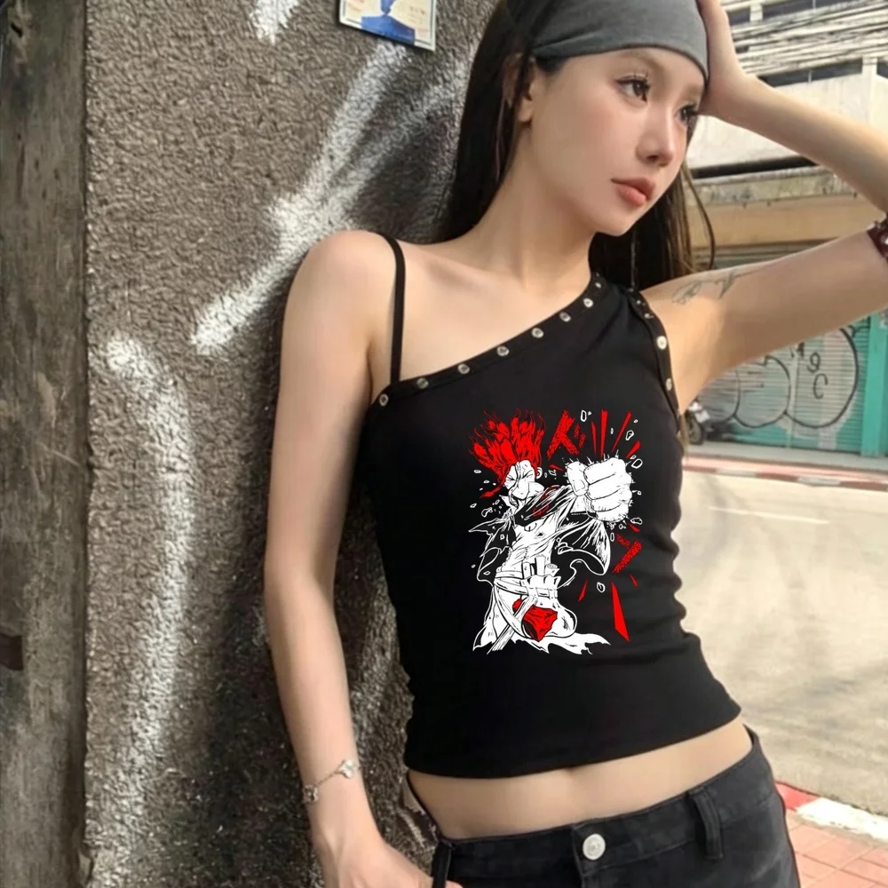 Dr Stone cropped top ladies vintage streetwear anime japan gyaru top tees harajuku summer anime