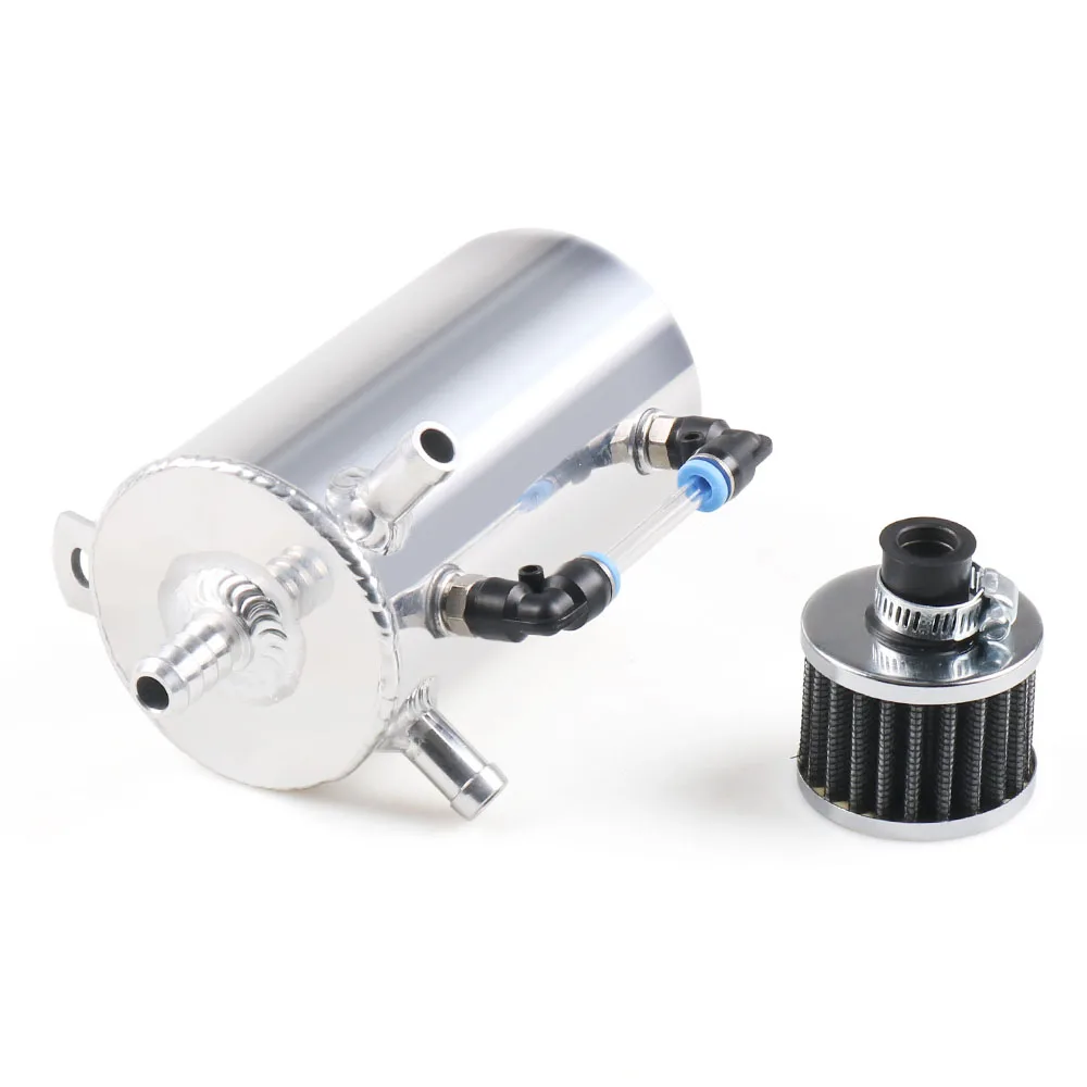 

Car Universal 0.5L Aluminum Baffled Oil Catch Can Reservoir Tank Oil Tank With Breather Filter Auto Parts