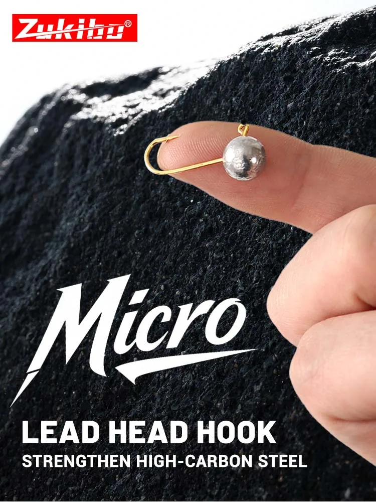 ZUKIBO10pcs Miniature gravité micro-organisme crochet rond crochets de pêche manivelle crochet souple Baithook or crochet basse accessoires de pêche