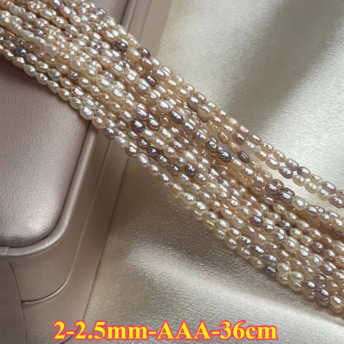 2-2.5mm AAA Natural Freshwater Pearl Mixed Candy Color Rice Spacer Bead Jewelry Make DIY Necklace Bracelet Women Gift Wedding - Image 2