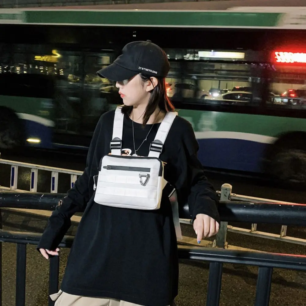 Chest Pocket Chest Front Pack Streetwear Water Resistant Sports Vest Bag Reflective Multi-functional Running Vest Bag Cycling