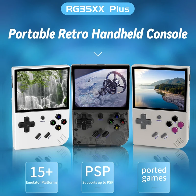 RG35XX Plus Retro Handheld Video Game Console 3.5'' IPS Screen 128G Handheld Game Player 13000+ Games Portable Video Player