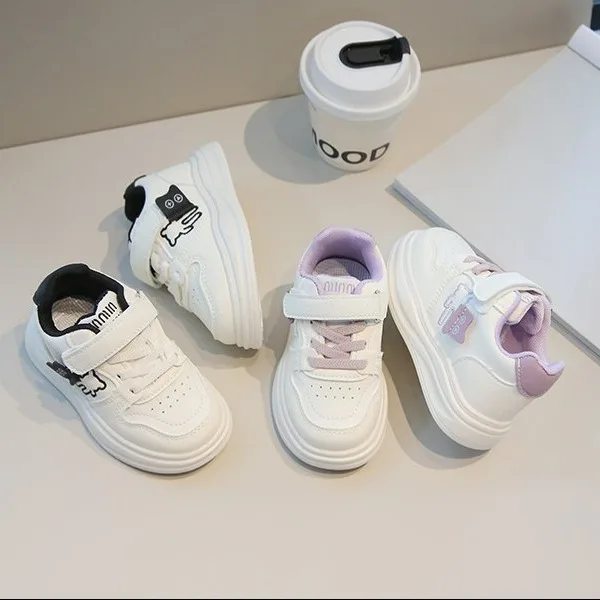 

Children's White Shoes Spring and Autumn Kid's Sports Anti slip Lightweight Boys Board Shoes Soft Sole Baby Casual Shoes