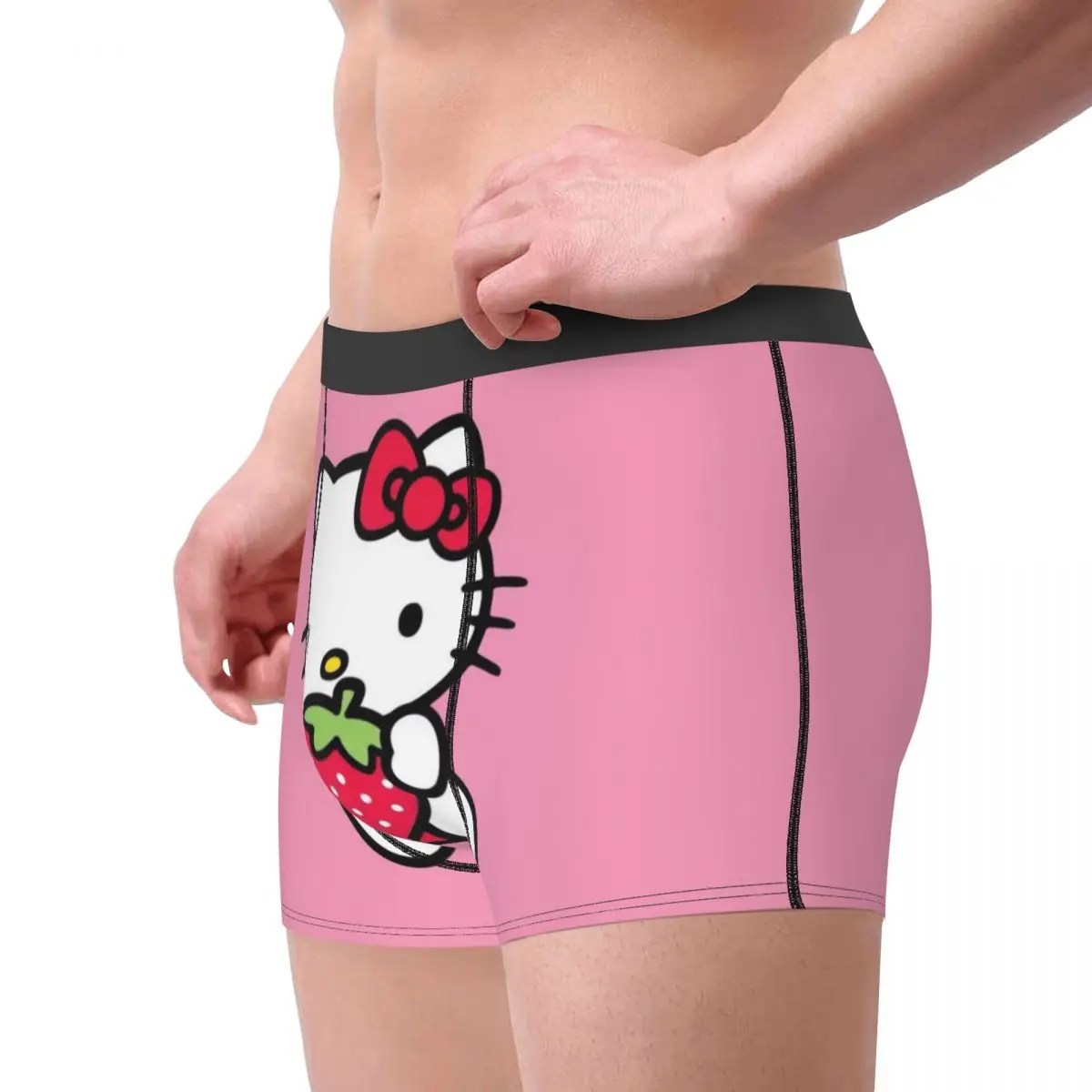 Male Funny Sanrio Hello Kitty Underwear Cartoon Boxer Briefs Soft Shorts Panties Underpants