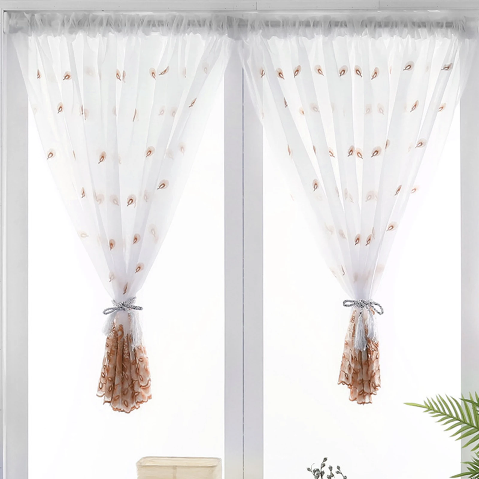 Window Sheer Curtains Rooms Decorations ple Style Valance Hanging Decors Living Room Bedroom Study Voile Curtain Drapes