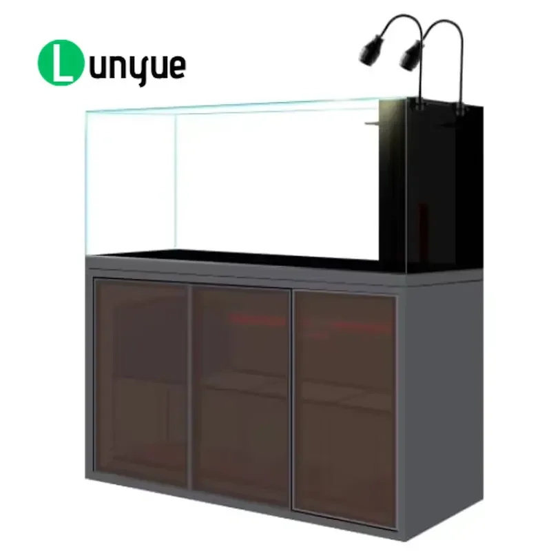 Large Square Glass Aquarium with Side Bottom Filter Fish Tank for Living Room Display Home Decoration Clear View Easy