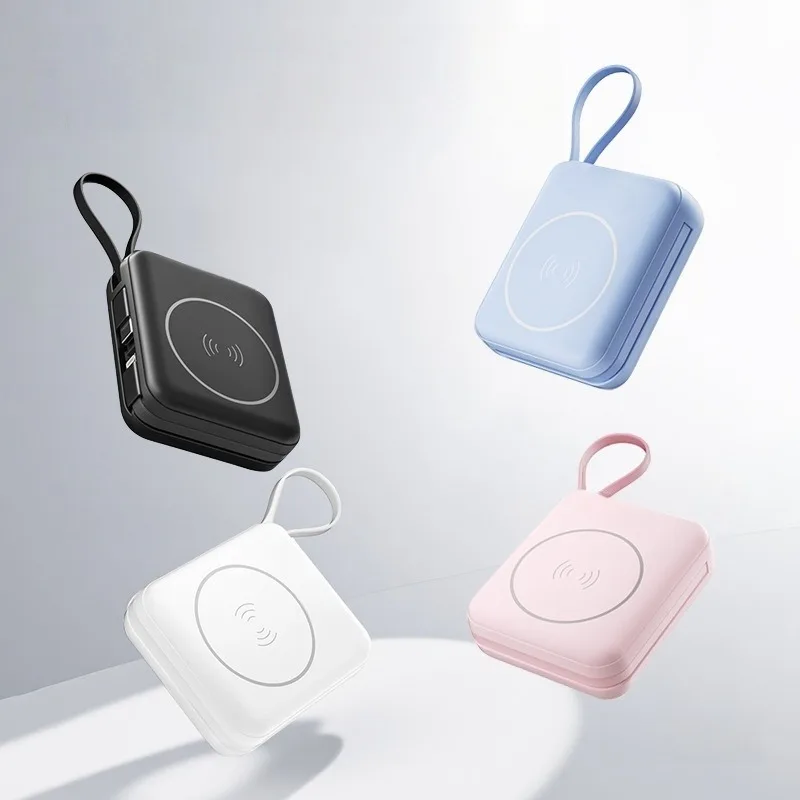 20W 10000mAh Portable Power Bank with Built-in Charging Cable Fast Charging Wireless Charging Function and 3C Certification
