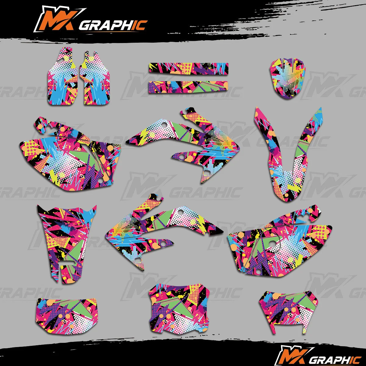 

Для Honda CRF250X CRF 250 X 2004-2019 2011 2012 2013 2014 2015 2016 2017 2018 комплект графических фоновых наклеек для мотокросса