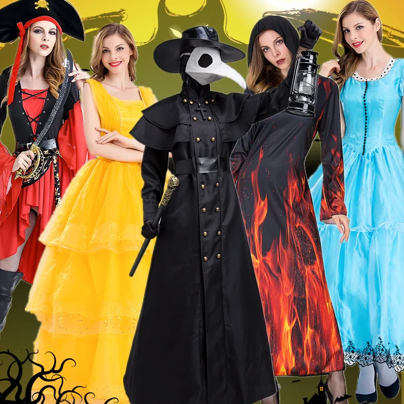 Costume da Halloween per adulti Capelli lunghi Biancaneve Dr Anna Cenerentola Belle Elsa Princ Dr Fibra di poliestere 00% Costume di scena