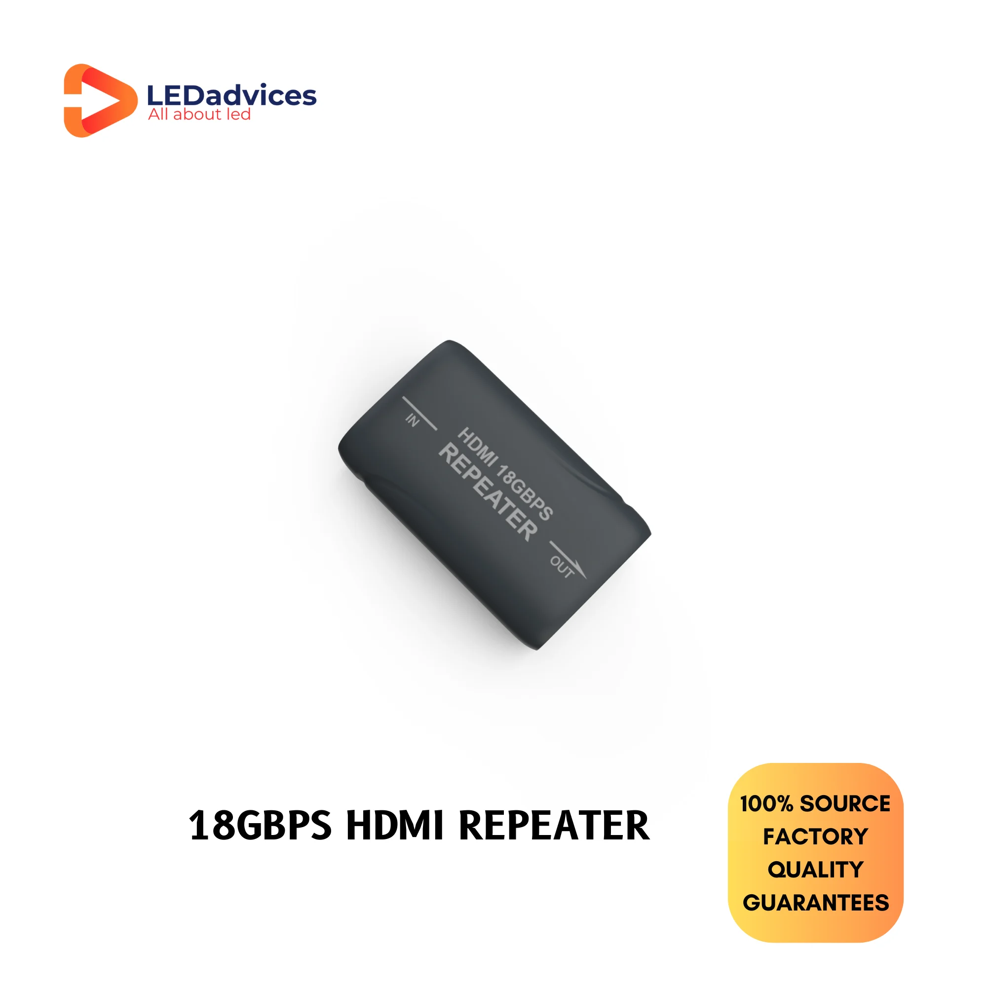 18Gbps HDMI Repeater, 4K60 HDMI Extender, Support HLG, HDR 10, HDR 10+ and dolby vision , HDV-R65