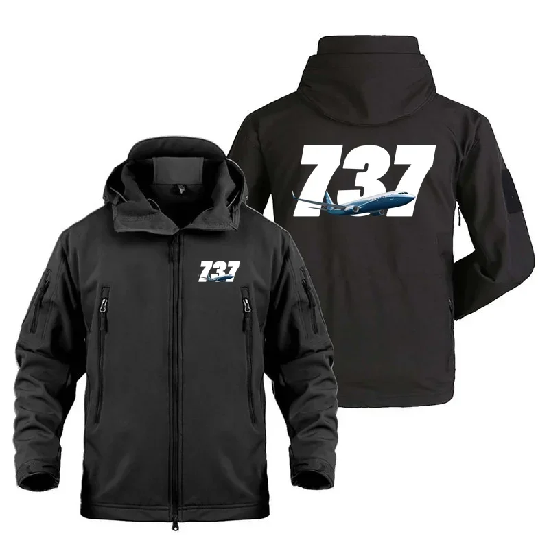 Outdoor Military Men's New Aviation Pilots Super 737 Tactical Shark Skin Fleece Warm SoftShell Coats Jackets