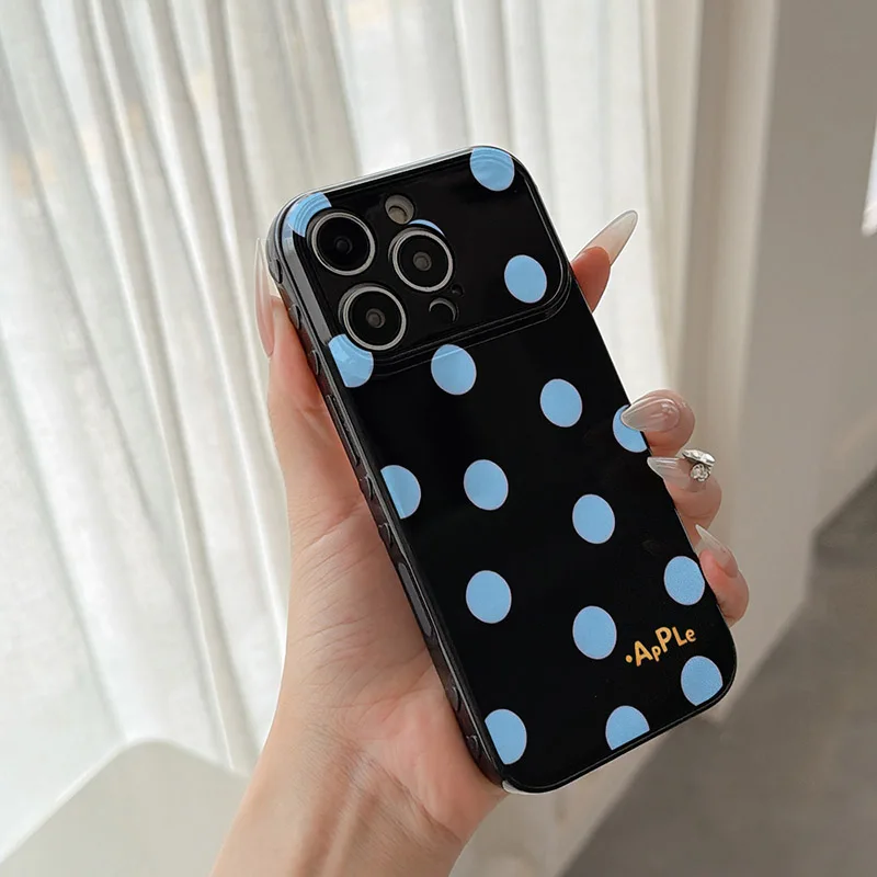 Blue Polka Dot Phone Case For Samsung Galaxy S26 S23 S22 S24 S25 Ultra Plus FE A27 A17 A36 A37 A55 A16 A26 A56 Case