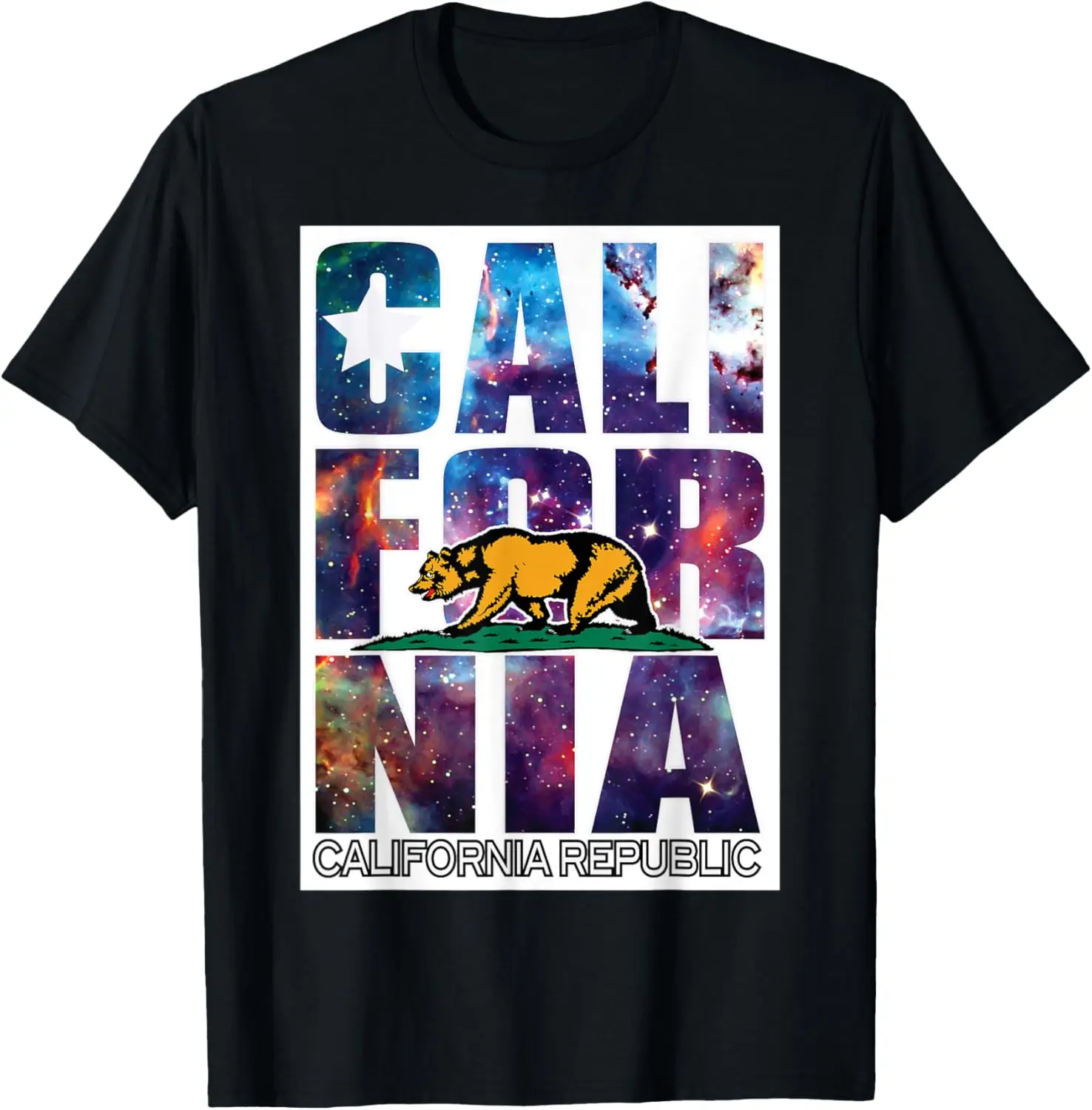 Vintage California Republic T-shirt Cali Life Galaxy Cosmic T-Shirt