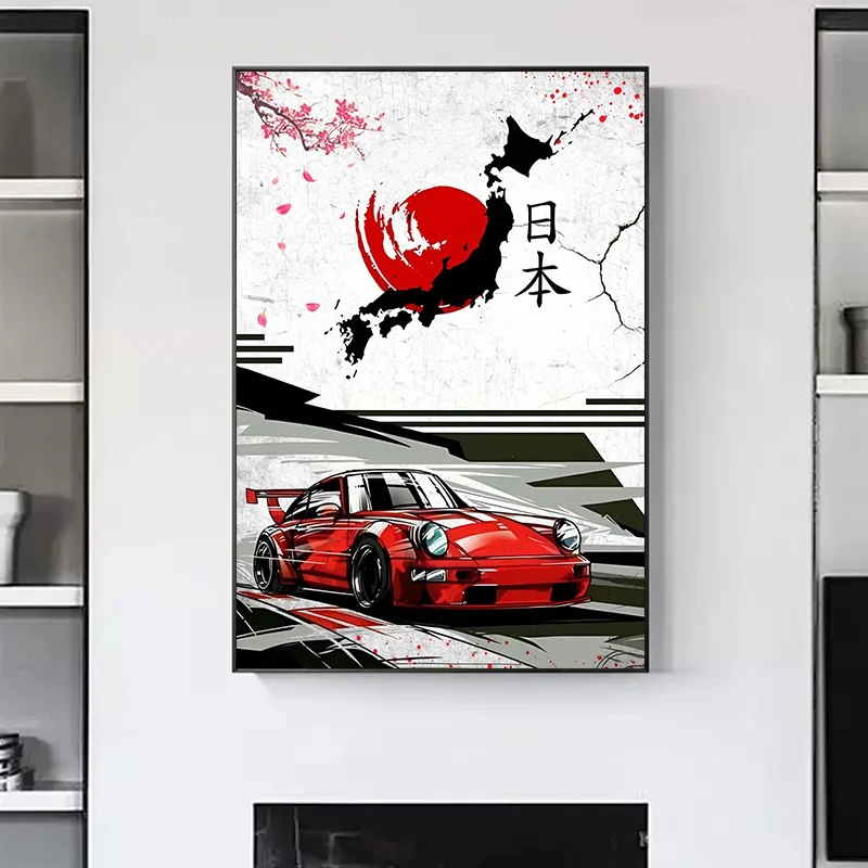 80s Samurai Japanese Car Nissan Skyline GTR R34 Suv Speed Poster Print Canvas Painting Wall Art For Living Room Home Decor