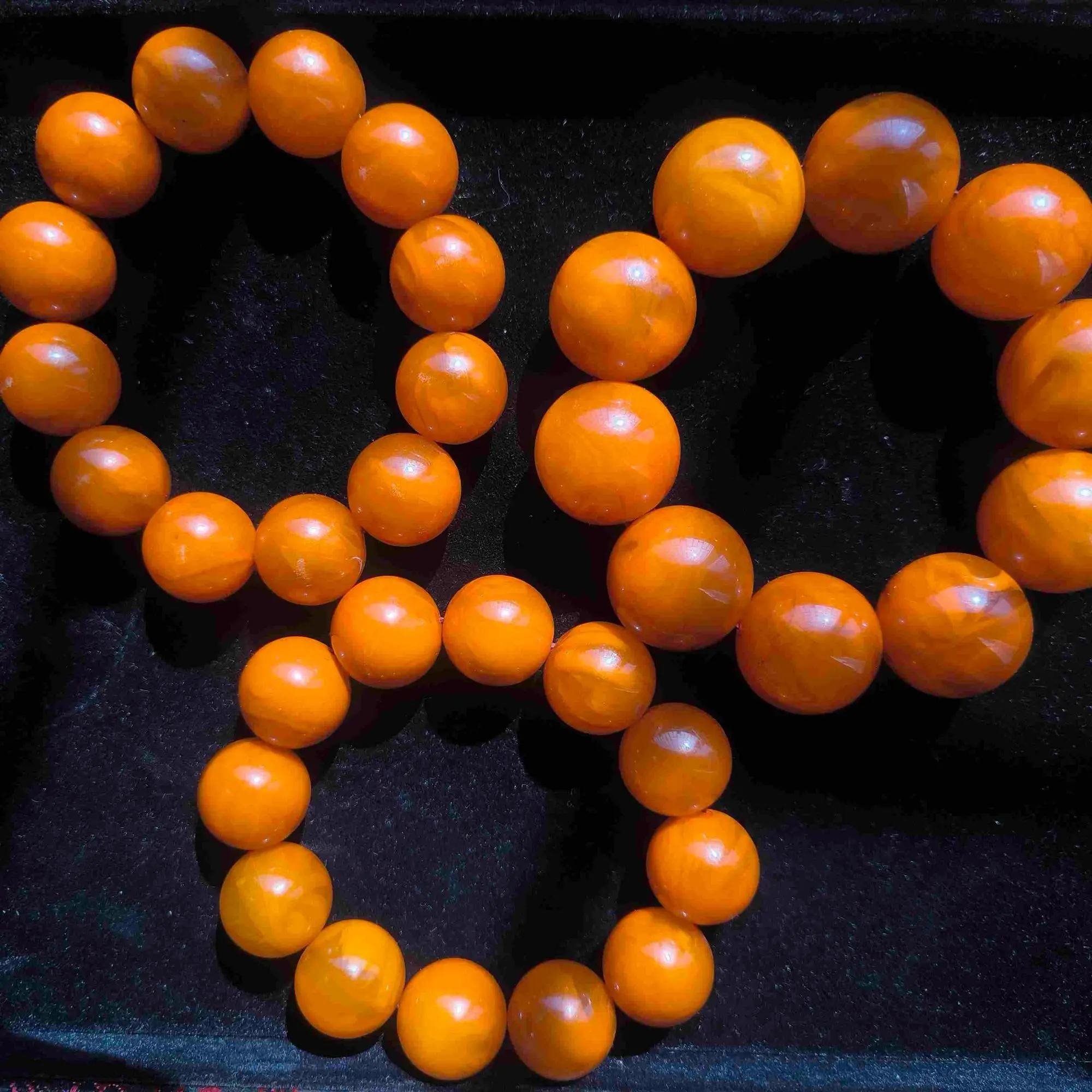 vintage-resin-old-honey-wax-beaded-bracelet-imitation-amber-full-strand-round-beads-unisex-jewelry
