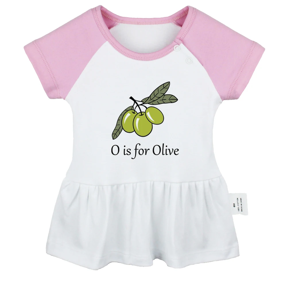 

IDzn New O is for Olive Fun милые плиссированные платья с короткими рукавами для маленьких девочек 0-24 месяцев, Детская летняя одежда