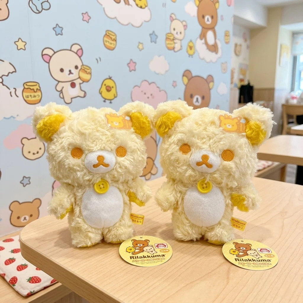 

Bee Rilakkuma Anime Plush Toys Yellow Rilakkuma Doll Little Bear Pendant Keychain Kawaii Decor Toys Cartoon Birthday Gifts