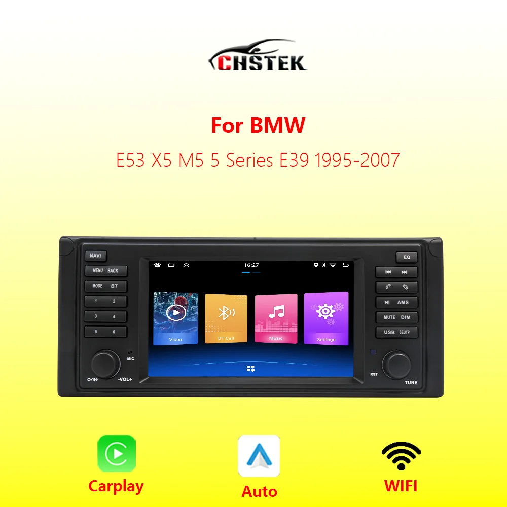 Car Radio Stereo Carplay For BMW 5 Series E53 E39 X5 M5 1995-2007 Multimedia Bluetooth Navigation Android Auto WIFI Audio CHSTEK