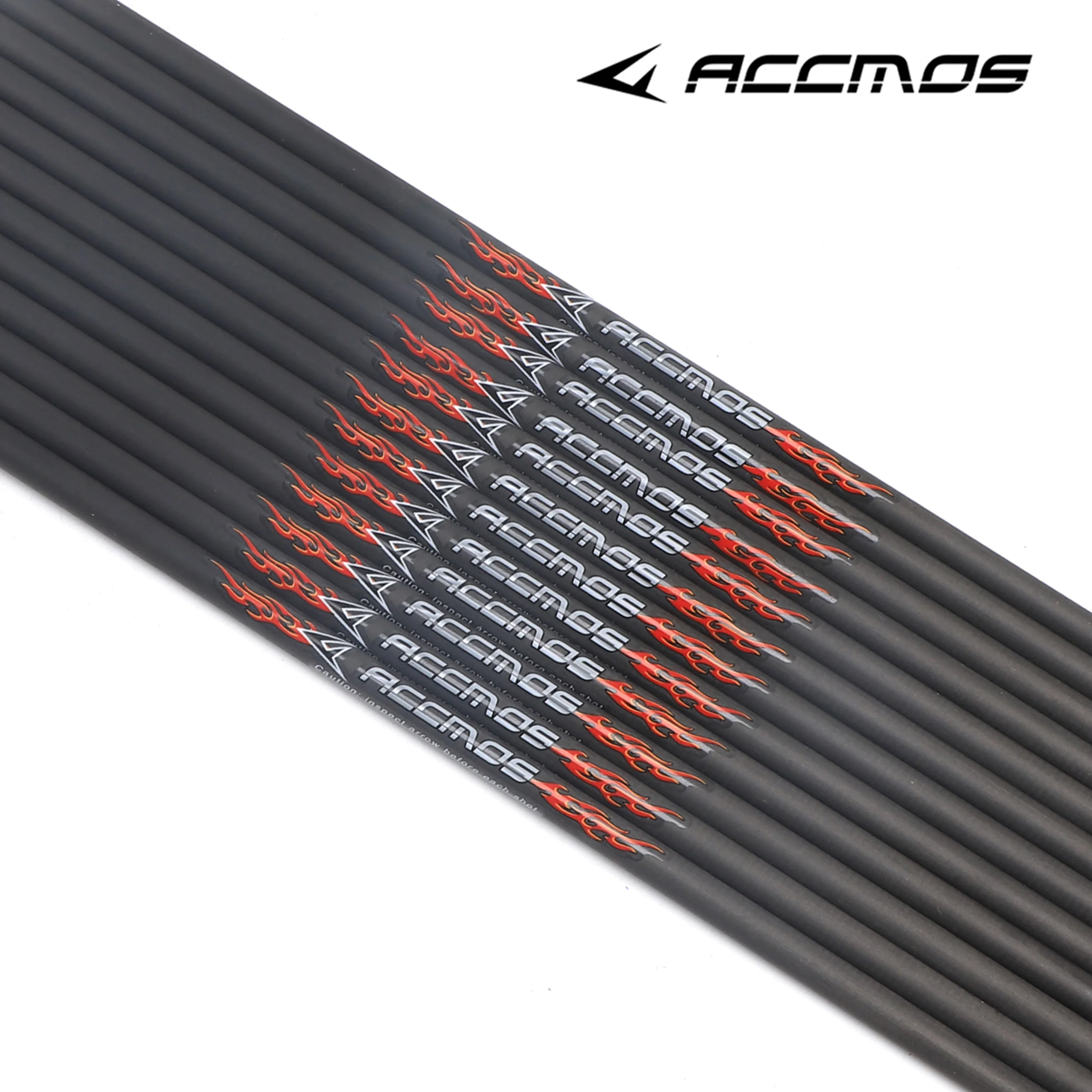 

ACCMOS Pure Carbon Arrow Shafts Archery Hunting Shooting Accessories, Spine 300/400/500/600/700/800, ID4.2/5.2/6.2mm, +-0.003"
