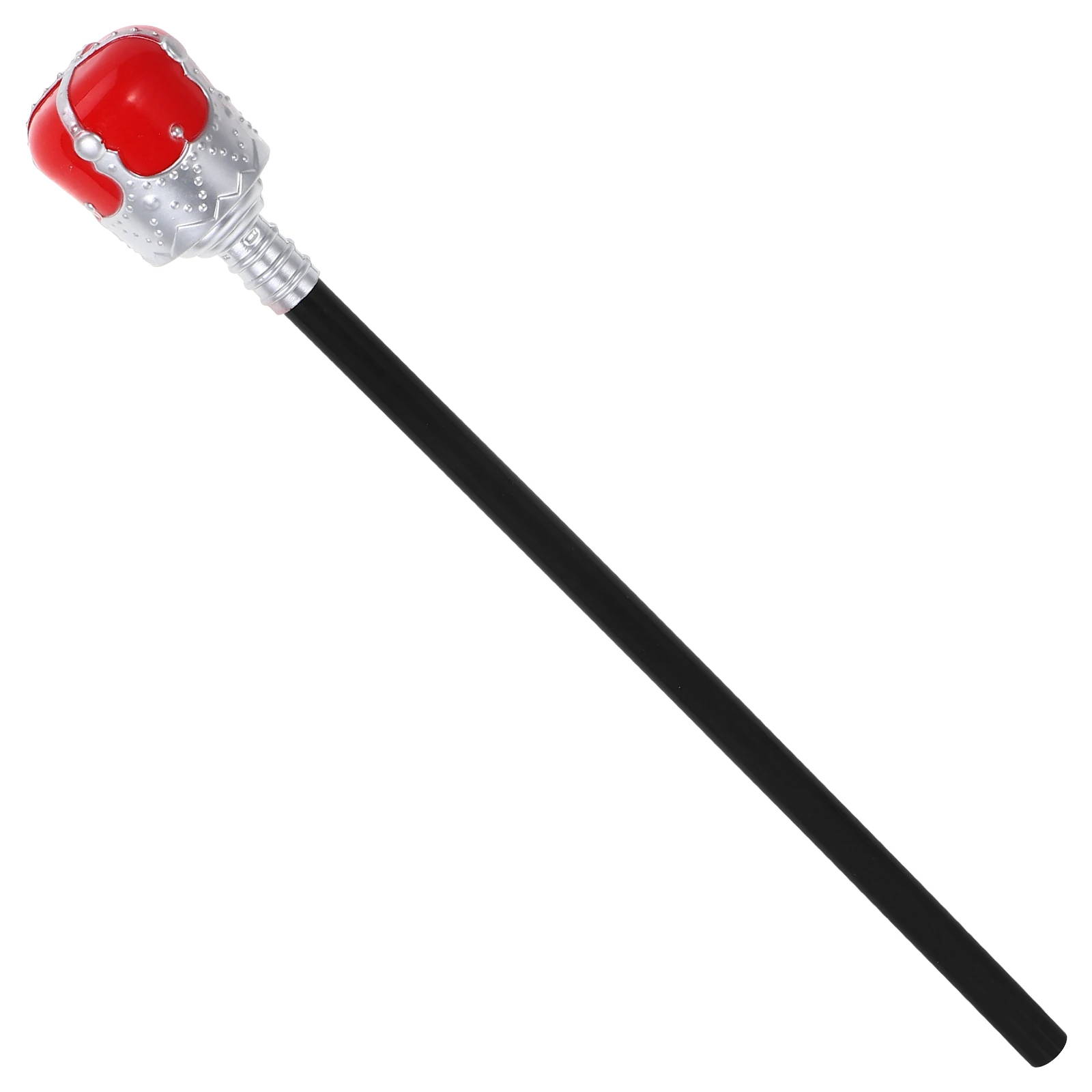 

King Scepter Decorative Crutch Stick Plastic Cane Halloween Prop Cosplay Supplies Role Playing Wand Royal Staff Festive
