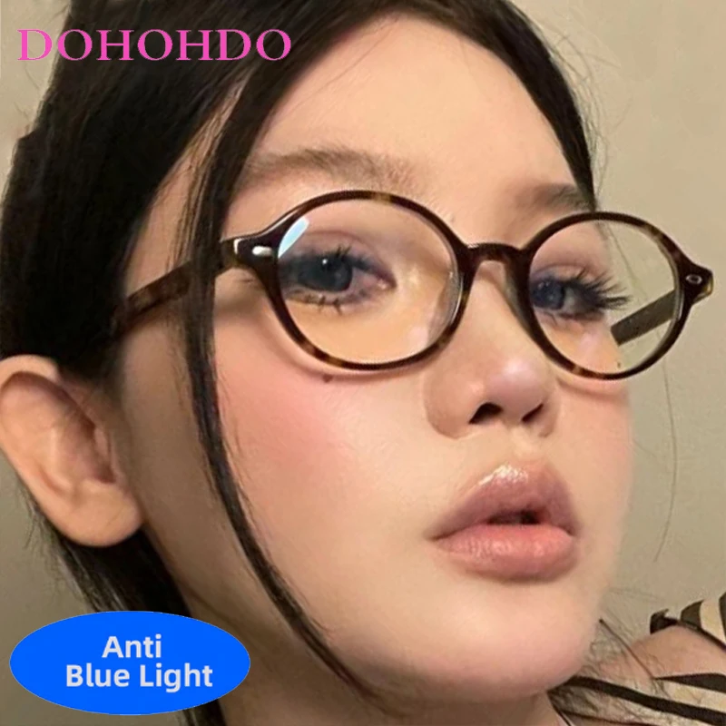 

Fashion Designer Y2K Oval Blue Light Optical Glasses Men Women Retro Luxury Brand Small Frame Computer Glasses For Gaming Очки