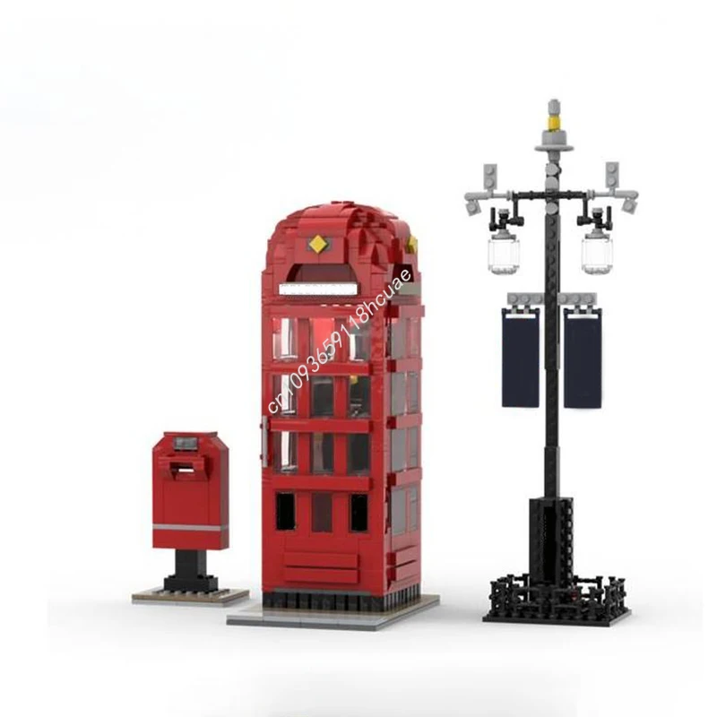 

871 шт. MOC Лондон телефонная коробка строительные блоки Рождество образовательный день рождения дети архитектура DIY подарок модульный подарок Buildi