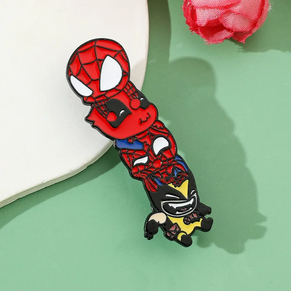 ‎Deadpool Marvel Deadpool & Wolverine Anime Figure Metal Brooch Badge Pin Cute Clothing Decorate Accessories Children Toy Gifts