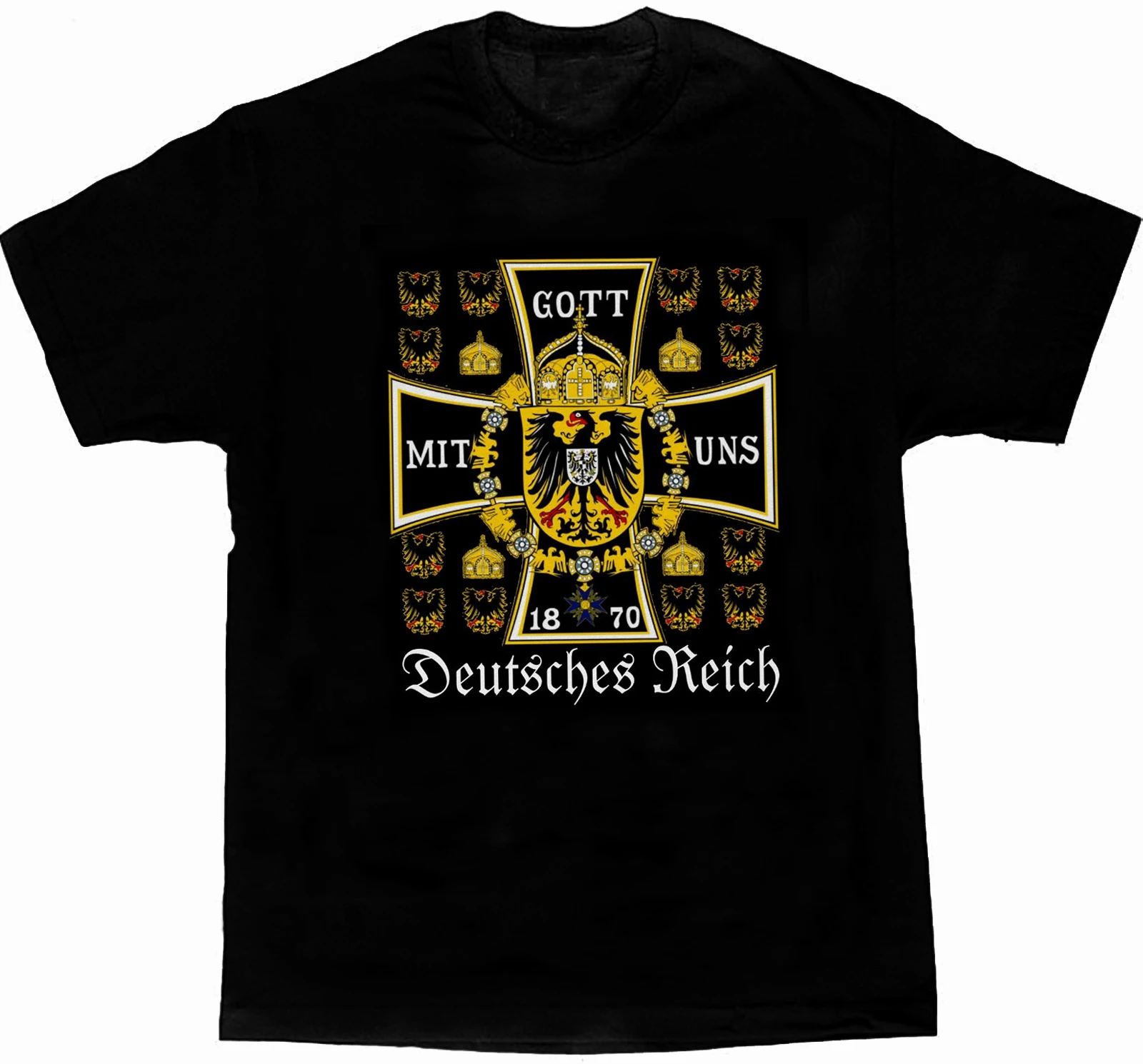 Deutsches Reich 1870 Prussian Battle Flag T-Shirt 100% Cotton O-Neck Summer Short Sleeve Casual Mens T-shirt Size S-3XL