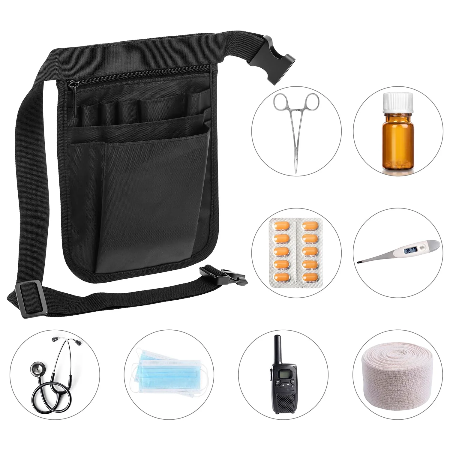 Nurse Tool Waist Bag Server Waist Pouch Medical Staff Universal Multi Pocket Work Pocket Pack Medical Supplies Storage Nurse Bag