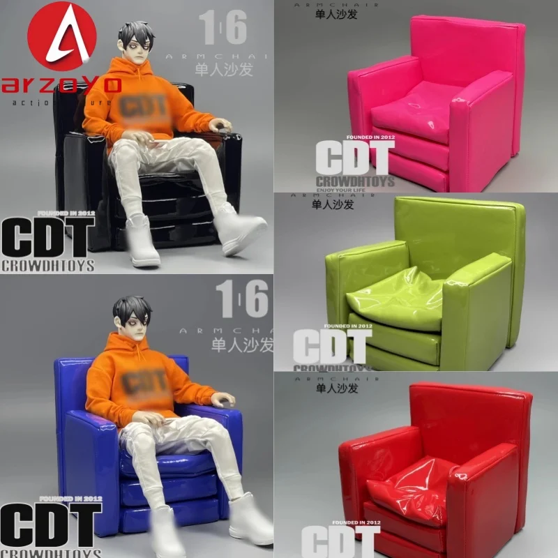 

CROWDHTOYS 1/6 Single-person Glossy Sofa Model Fit 12'' 30cm Soldier Action Figure Body Scene Setup