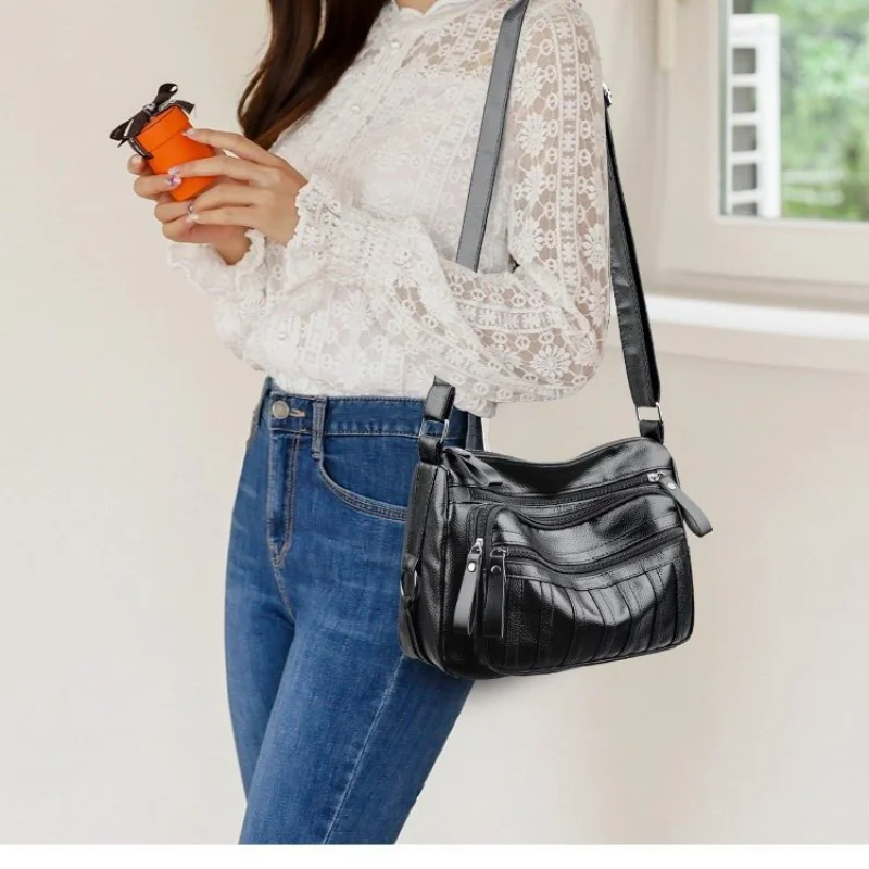 

Популярная классическая кожаная женская сумка-мессенджер, элитная брендовая модная элегантная винтажная повседневная сумка