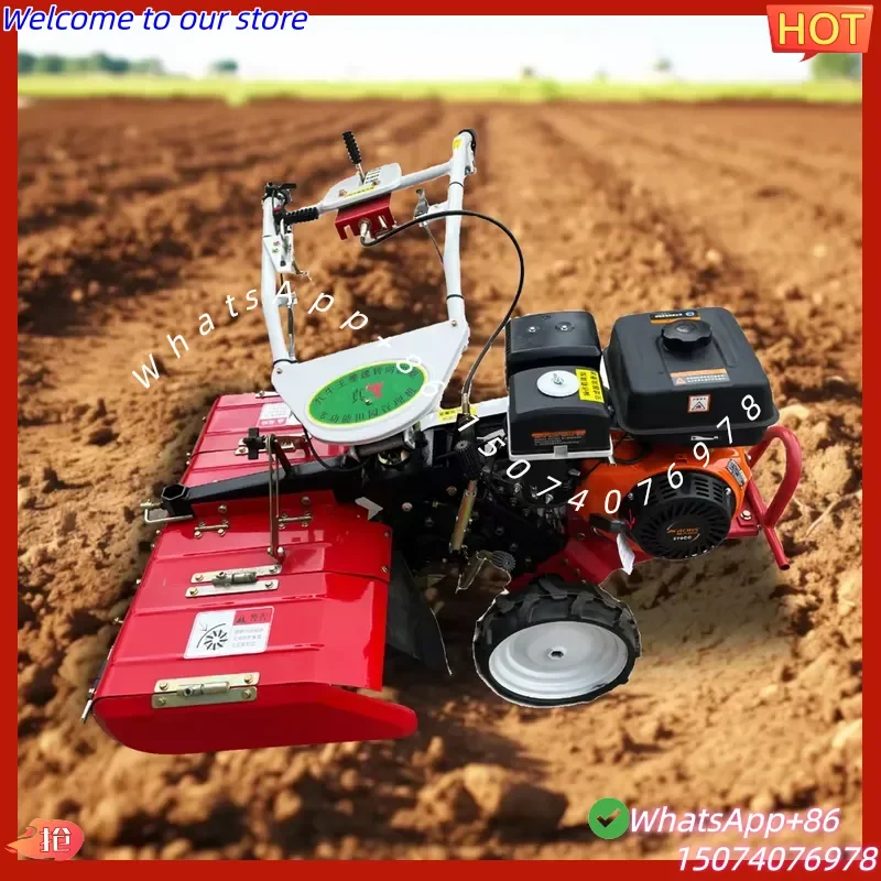 2026 New Micro-tiller 2-wheel Small Agricultural Machinery Ridge Support Ditching Machine Multi-function Garden Cultivator