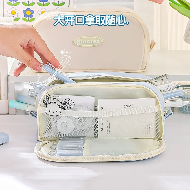 スヌーピー学生ペンケース漫画大容量筆箱用品動物フィギュア多層文具便利な収納袋