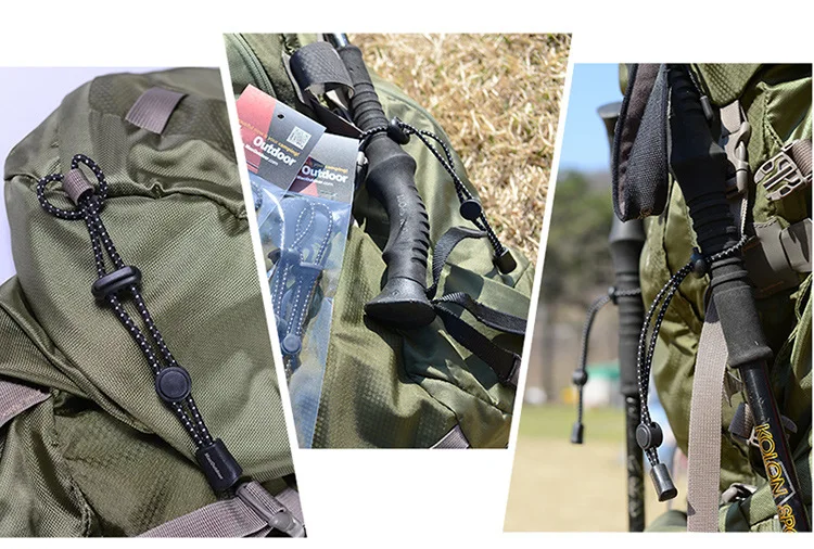 2 Stück Rucksack-Wanderstockhalter Trekking-Stöcke Befestigungsschnur Seil Outdoor-Sport Kleine Werkzeuge für Camping und Bergsteigen – Detail 7